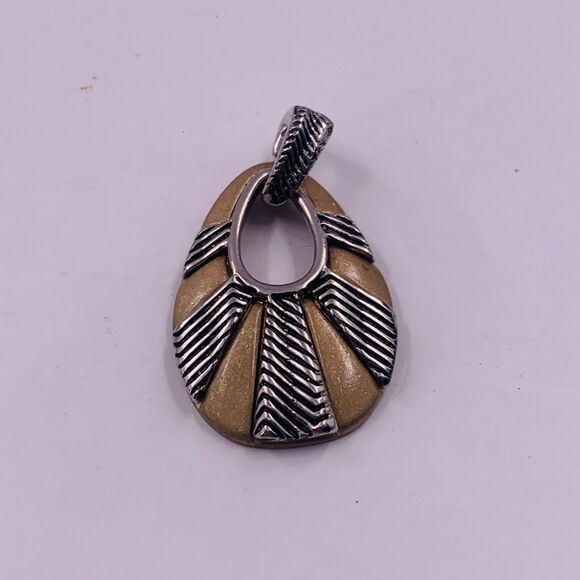 Lia Sophia Verona Gold Slide Pendant Oval Bronze Boho Style - Picture 1 of 5